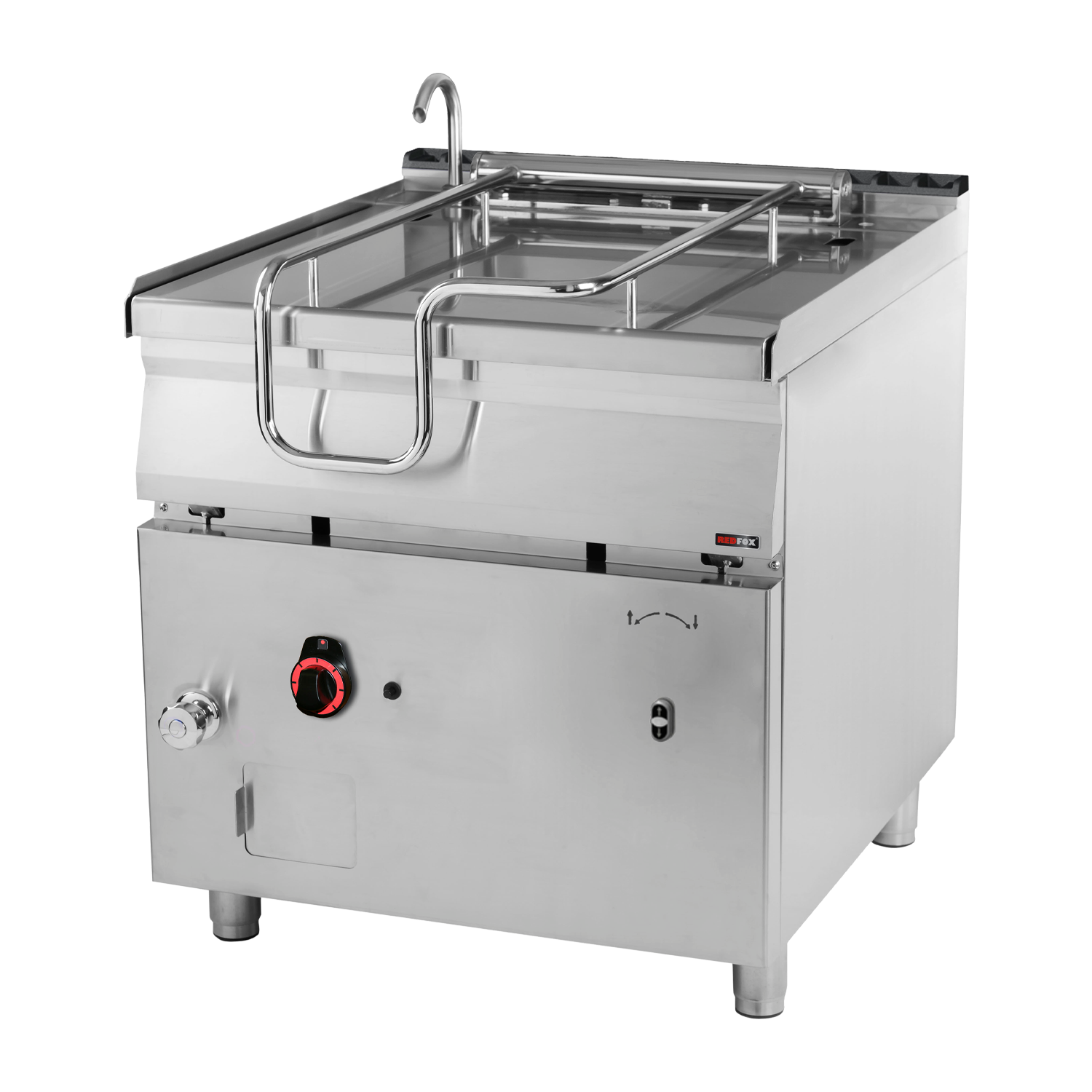 Automaatne kallutatav pan gaasiline 80 l koos roostevabast terasest bottom | REDFOX - BRM 90/80 G/N