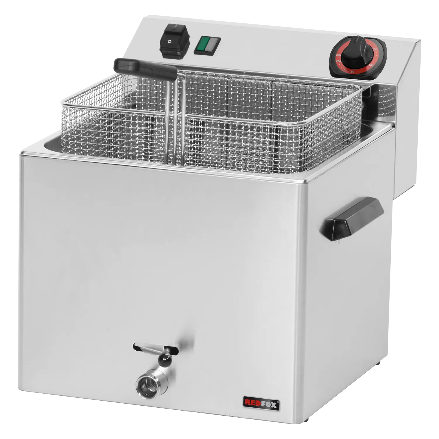 Elektrifritüür 0,74 kW/l, 11 l lauapealne äravool kraan 400 V | REDFOX - FE 10 T