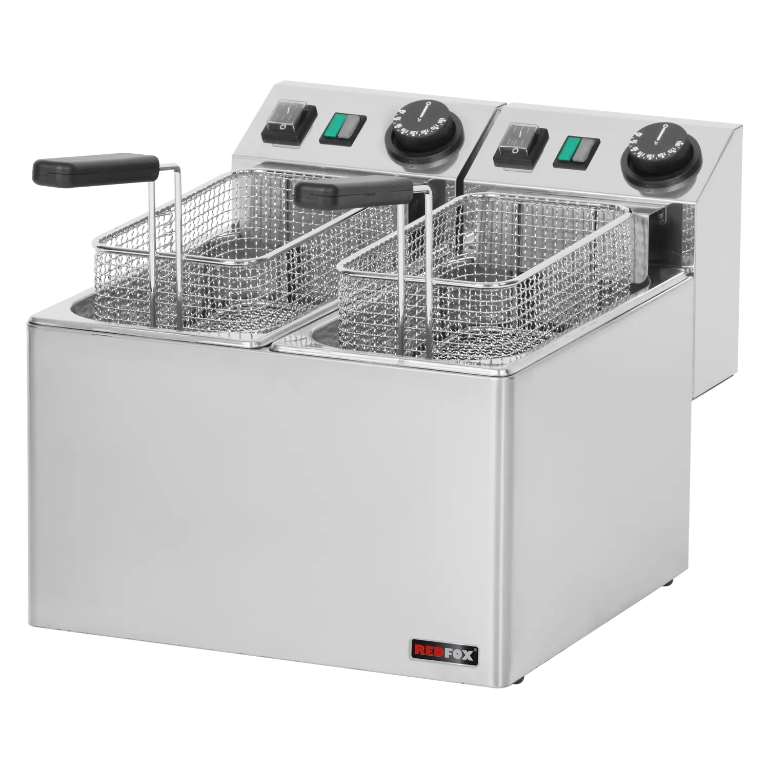 Elektrifritüür 2 korvi 0,42 kW/l, 5+5 l lauapealne 230 V | REDFOX - FE 44 E
