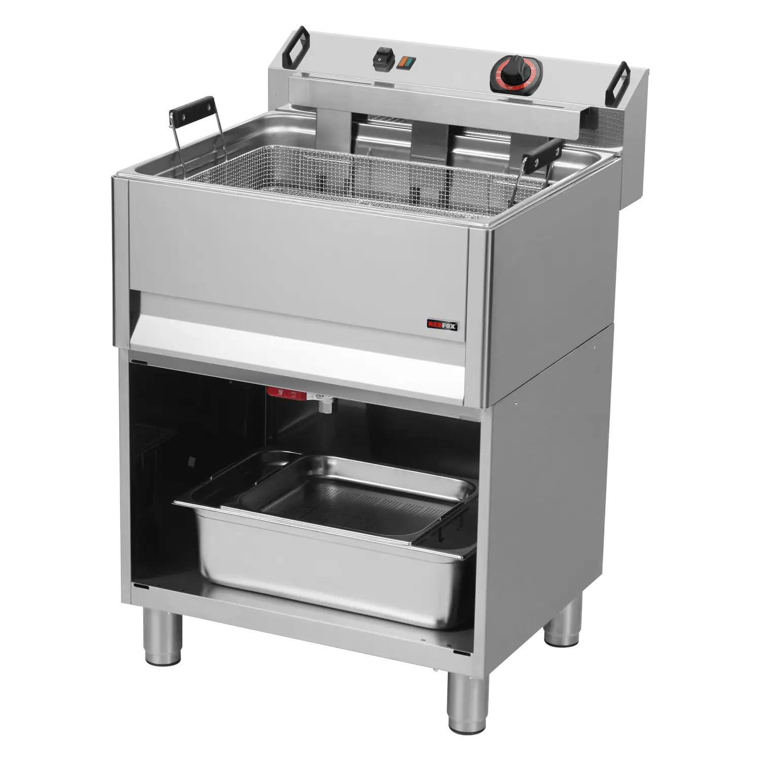 Elektrifritüür 0,5 kW/l, 30 l lauapealne äravool kraan 400 V | REDFOX - FE 60 T/P