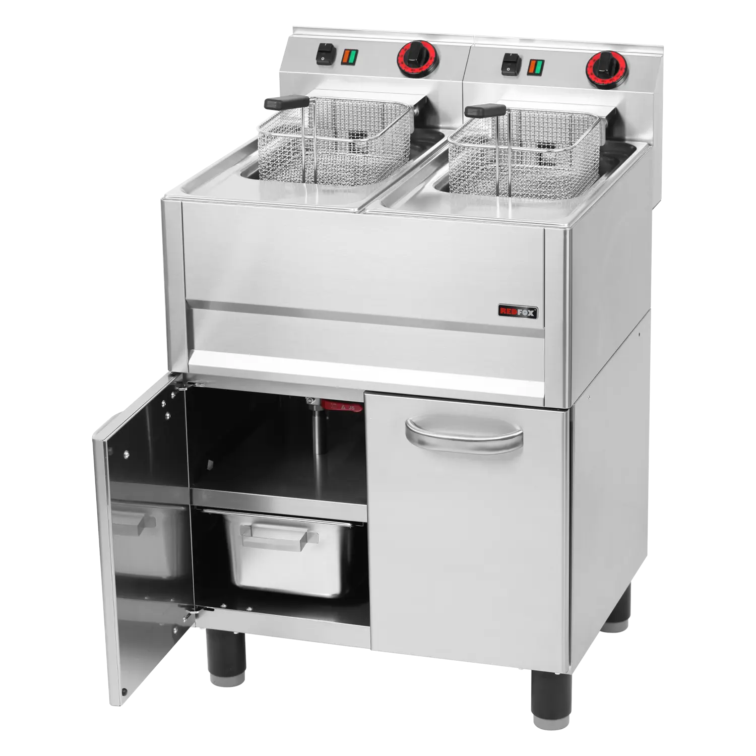 Elektrifritüür 2 korvi 0,75 kW/l, 8+8 l peal kapp 400 V | REDFOX - FE 61 ELT