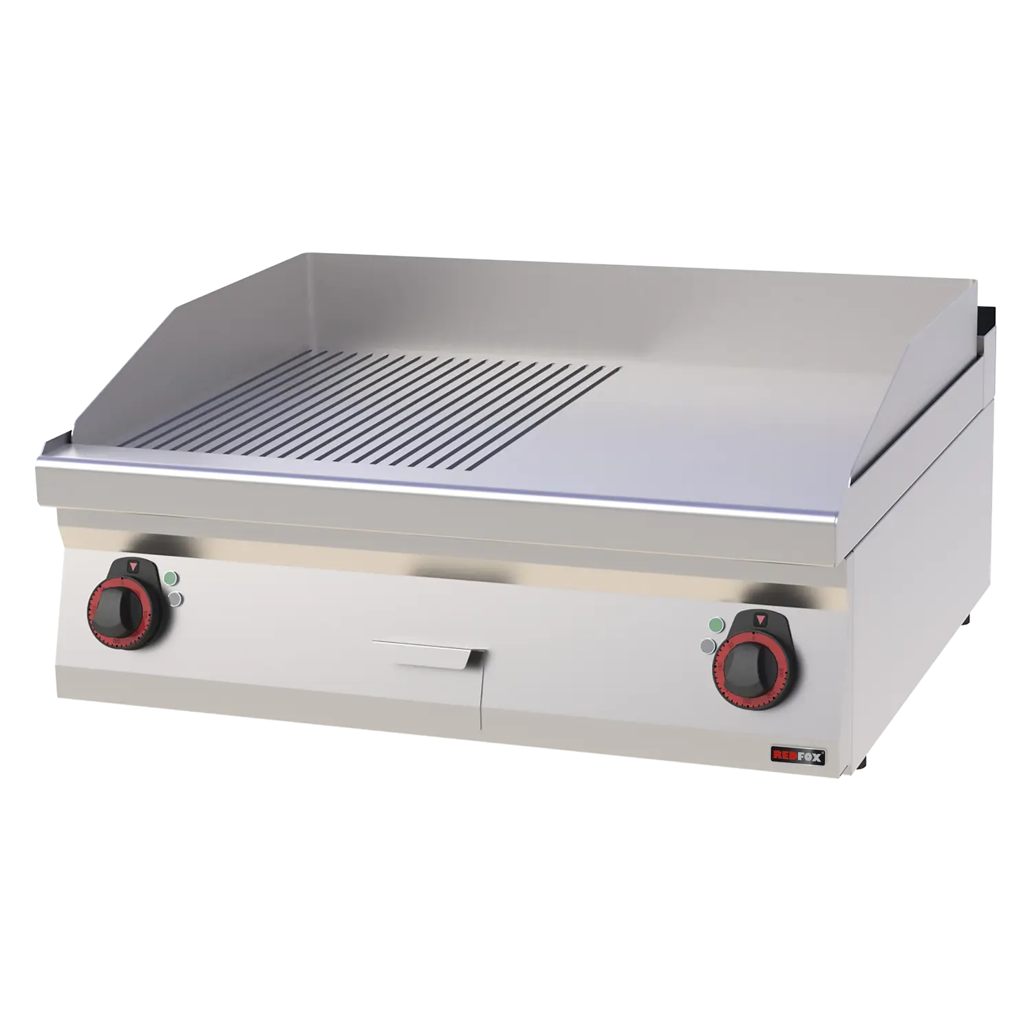 Grillplaat 80x51 elektriline kroomitud kombineeritud ilma kapp 400 V | REDFOX - FTHRC 70/08 E