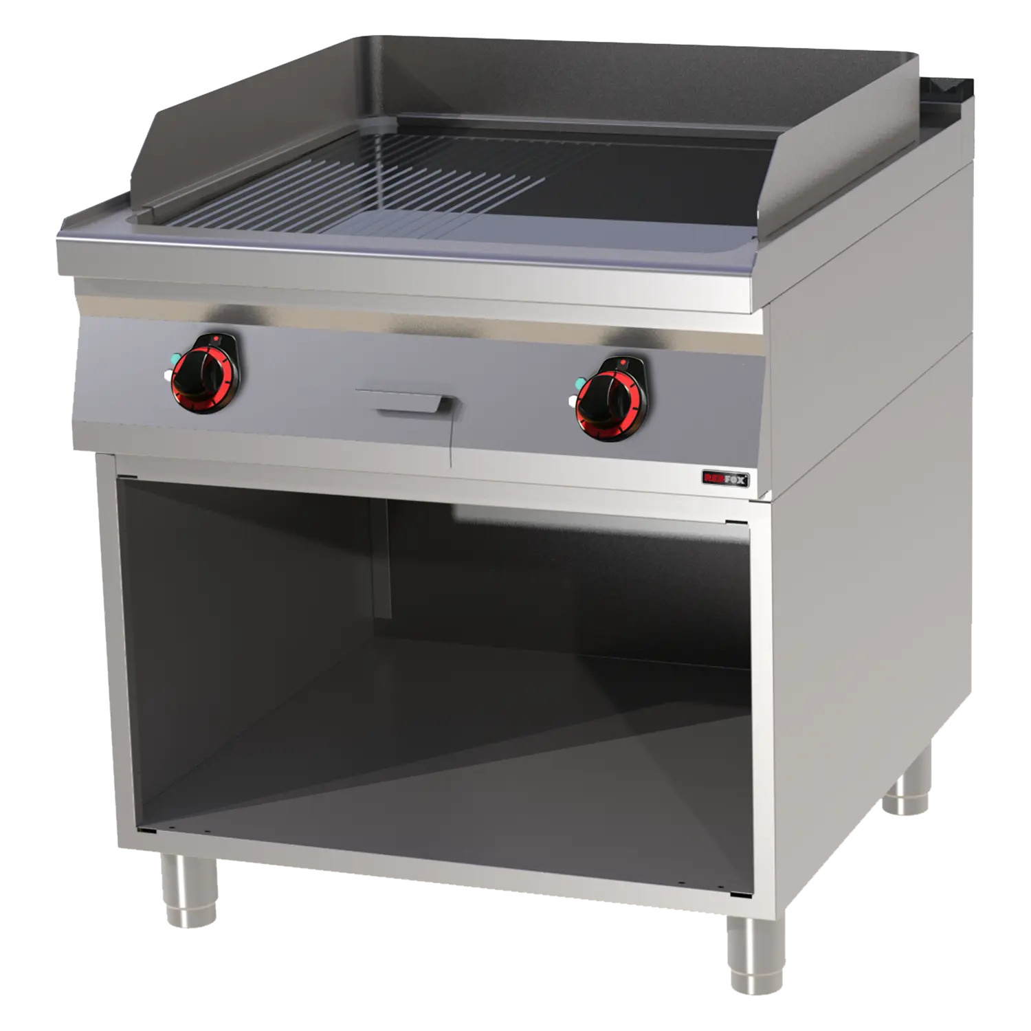 Grillplaat 71x65 elektriline kroomitud kombineeritud peal lahtine kapp | REDFOX - FTHRC 90/80 E