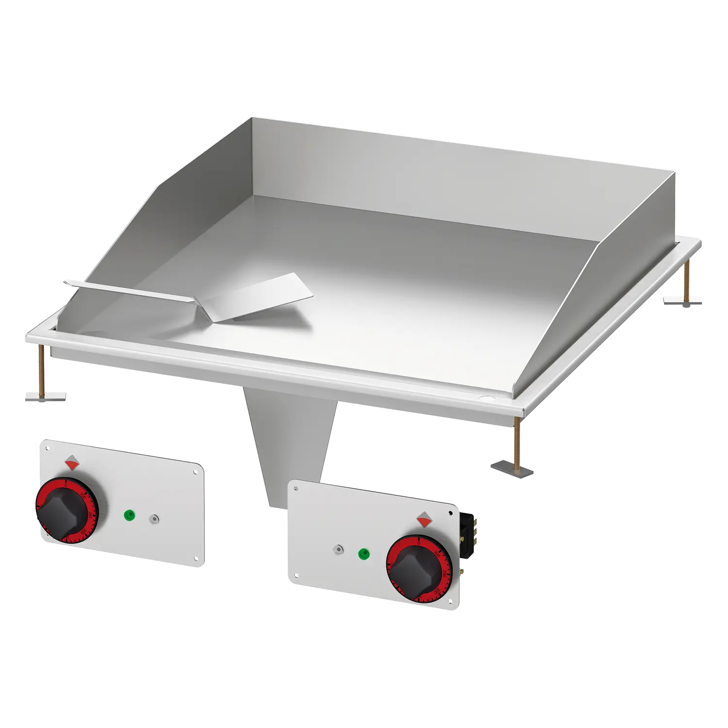 Grillplaat 56x55 sissehoonatud elektriline kroomitud sile 400 V | RM - FTLD-66ETS