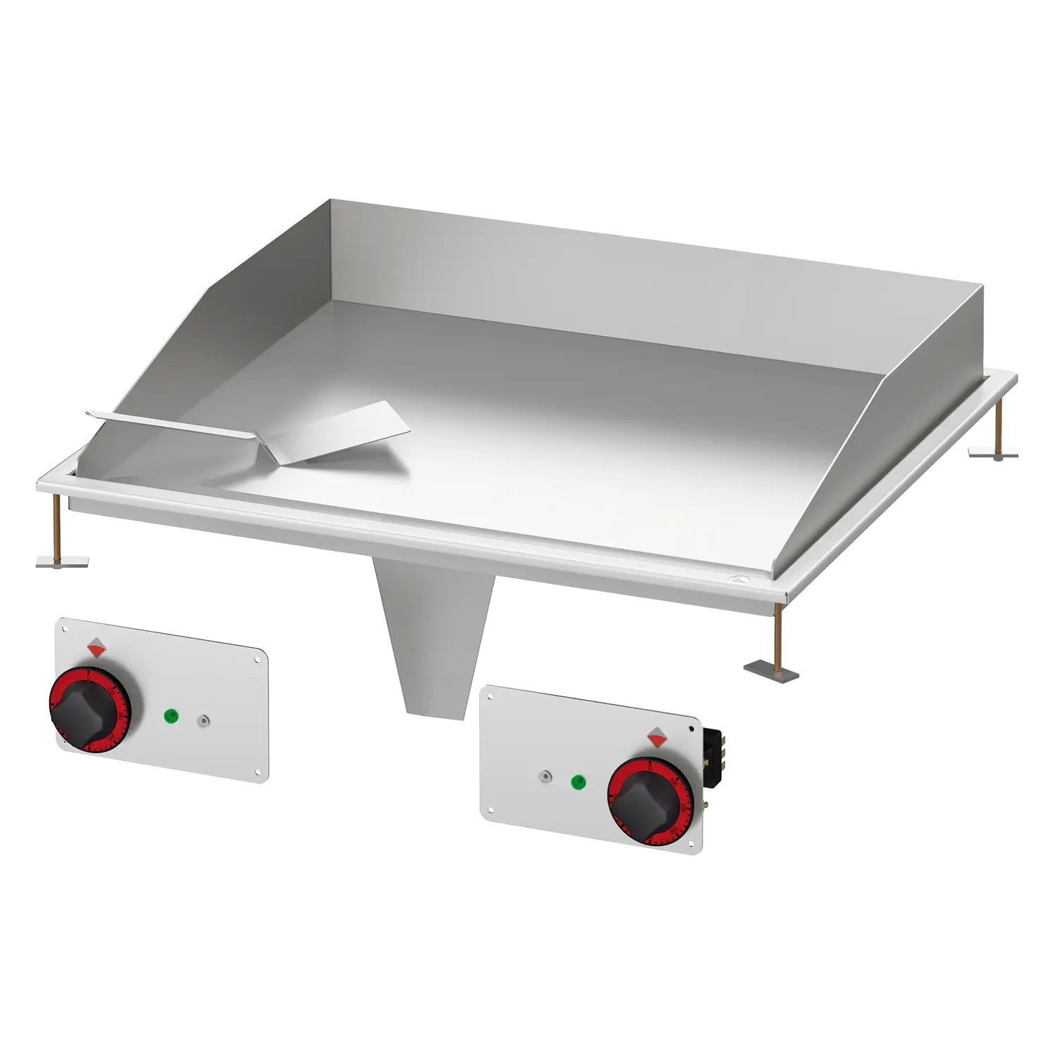 Grillplaat 75x55 sissehoonatud elektriline kroomitud sile 400 V | RM - FTLD-68ETS