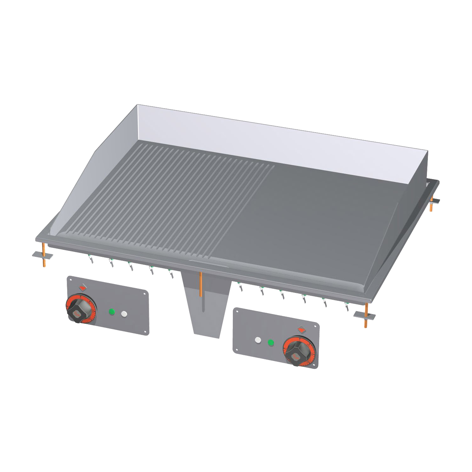 Grillplaat 75x55 sissehoonatud elektriline kombineeritud 400 V | RM - FTLRD-68ET