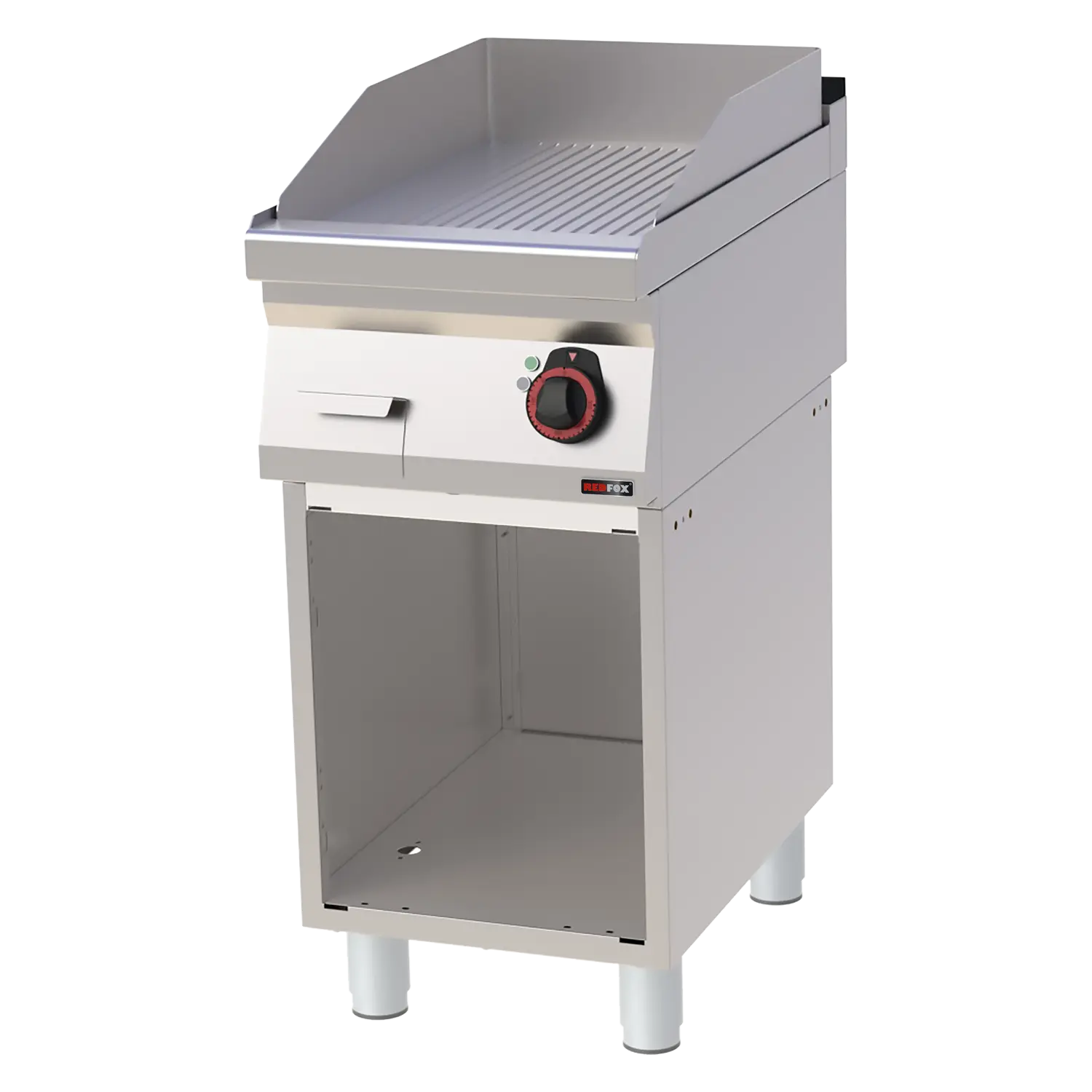Grillplaat 40x51 elektriline soonega peal lahtine kapp 400 V | REDFOX - FTR 70/40 E