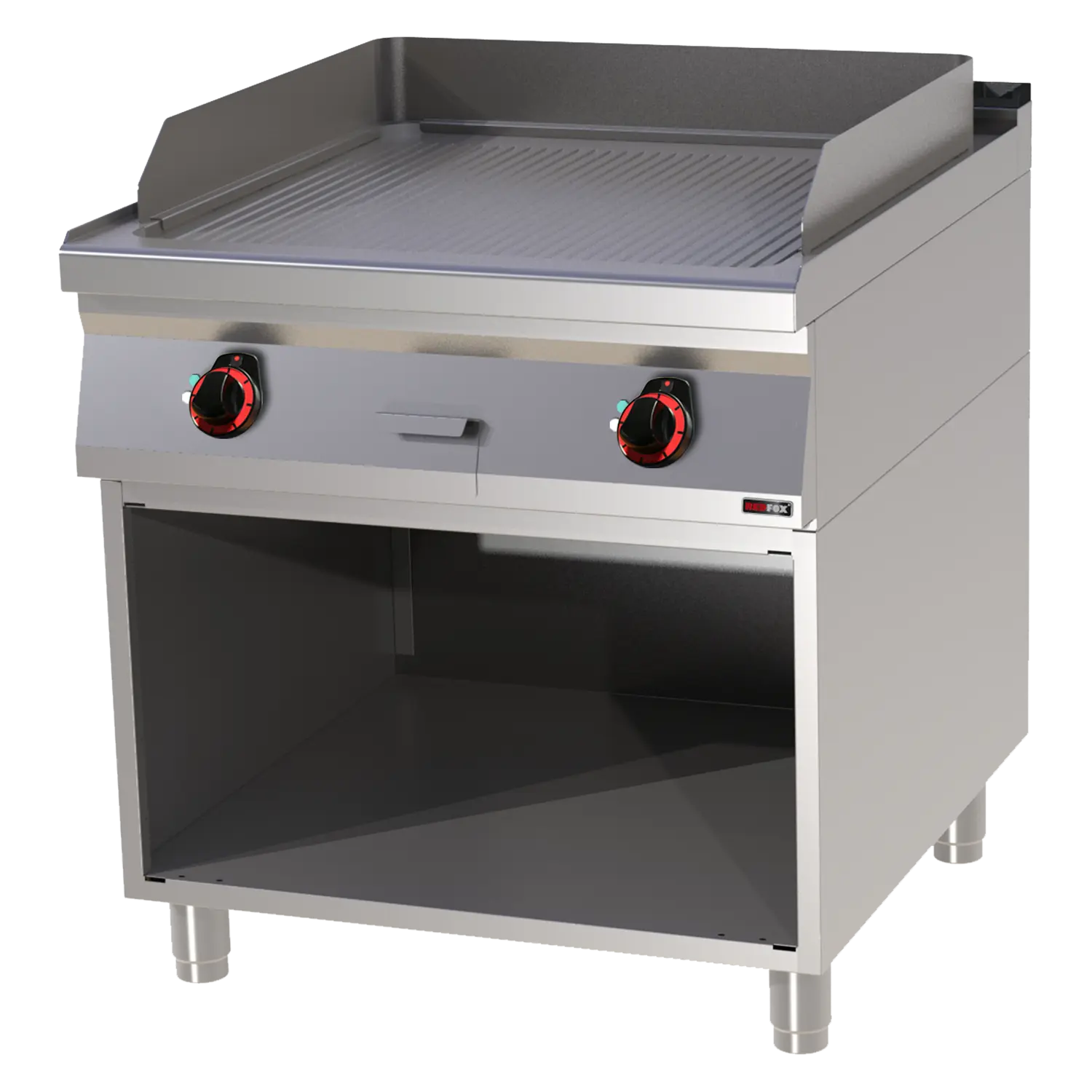 Grillplaat 71x65 elektriline soonega peal lahtine kapp 400 V | REDFOX - FTR 90/80 E