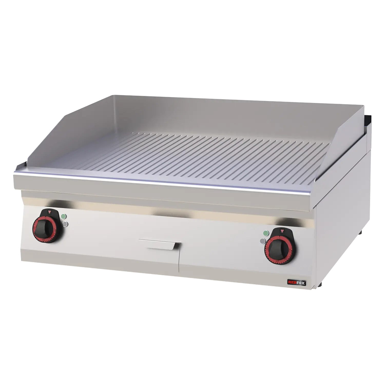 Grillplaat 80x51 elektriline kroomitud soonega ilma kapp 400 V | REDFOX - FTRC 70/08 E