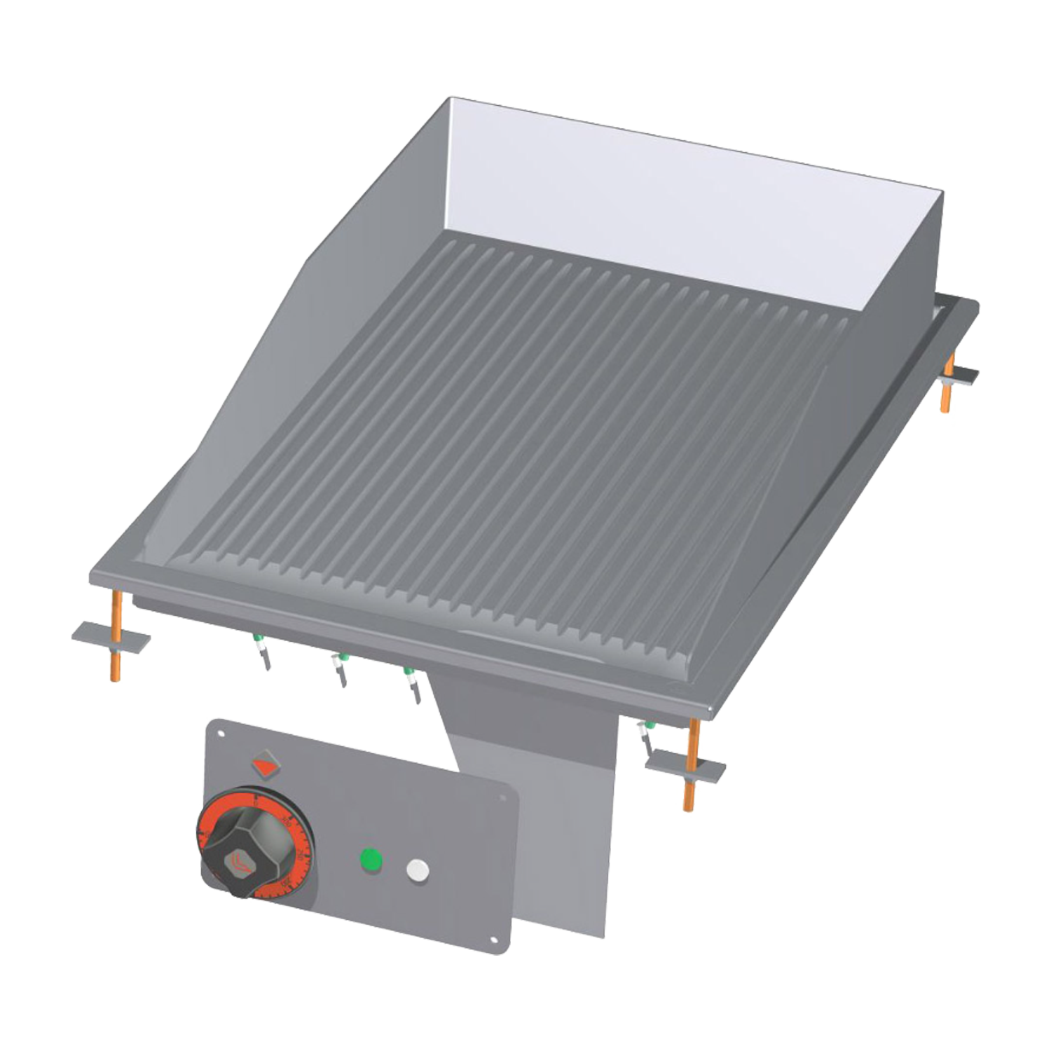 Grillplaat 36x55 sissehoonatud elektriline soonega 400 V | RM - FTRD-64ET