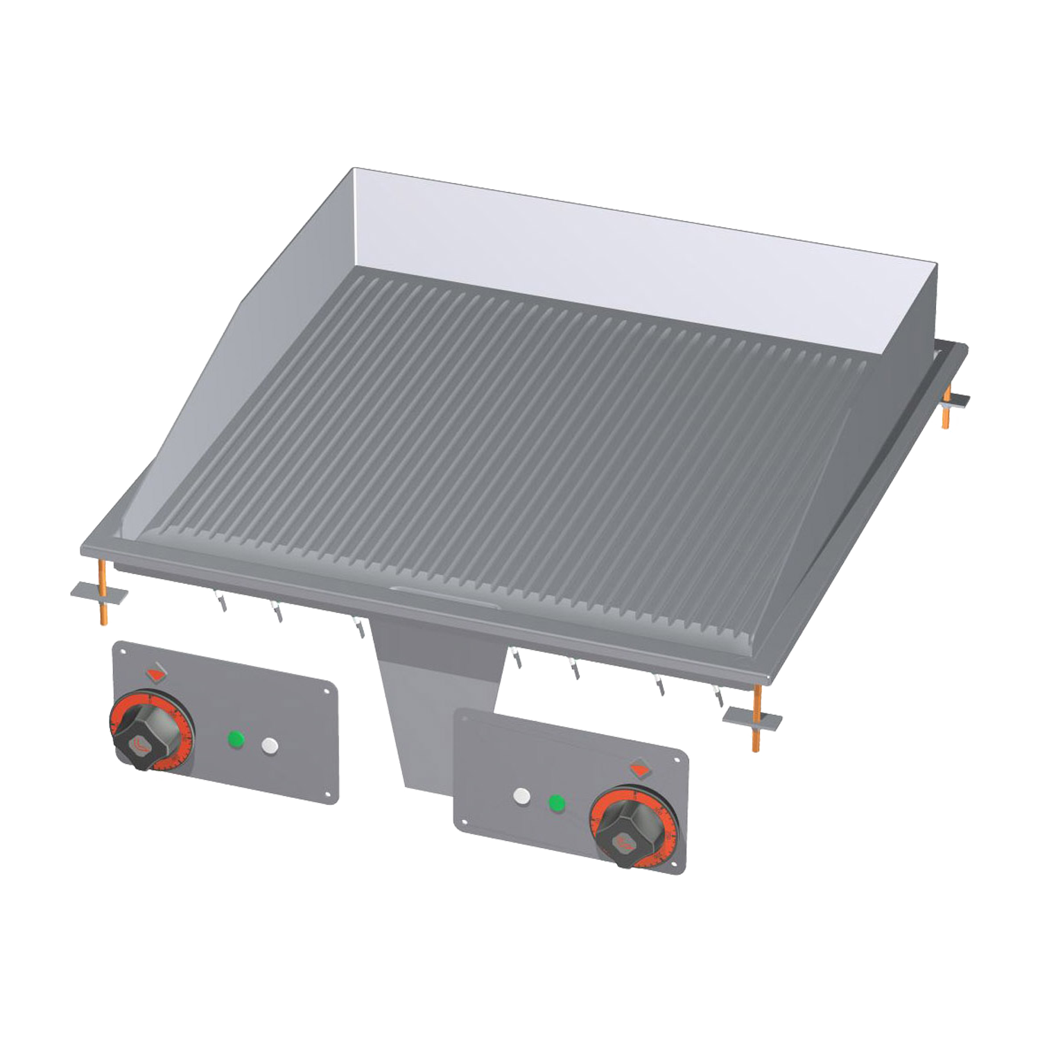 Grillplaat 56x55 sissehoonatud elektriline soonega 400 V | RM - FTRD-66ET