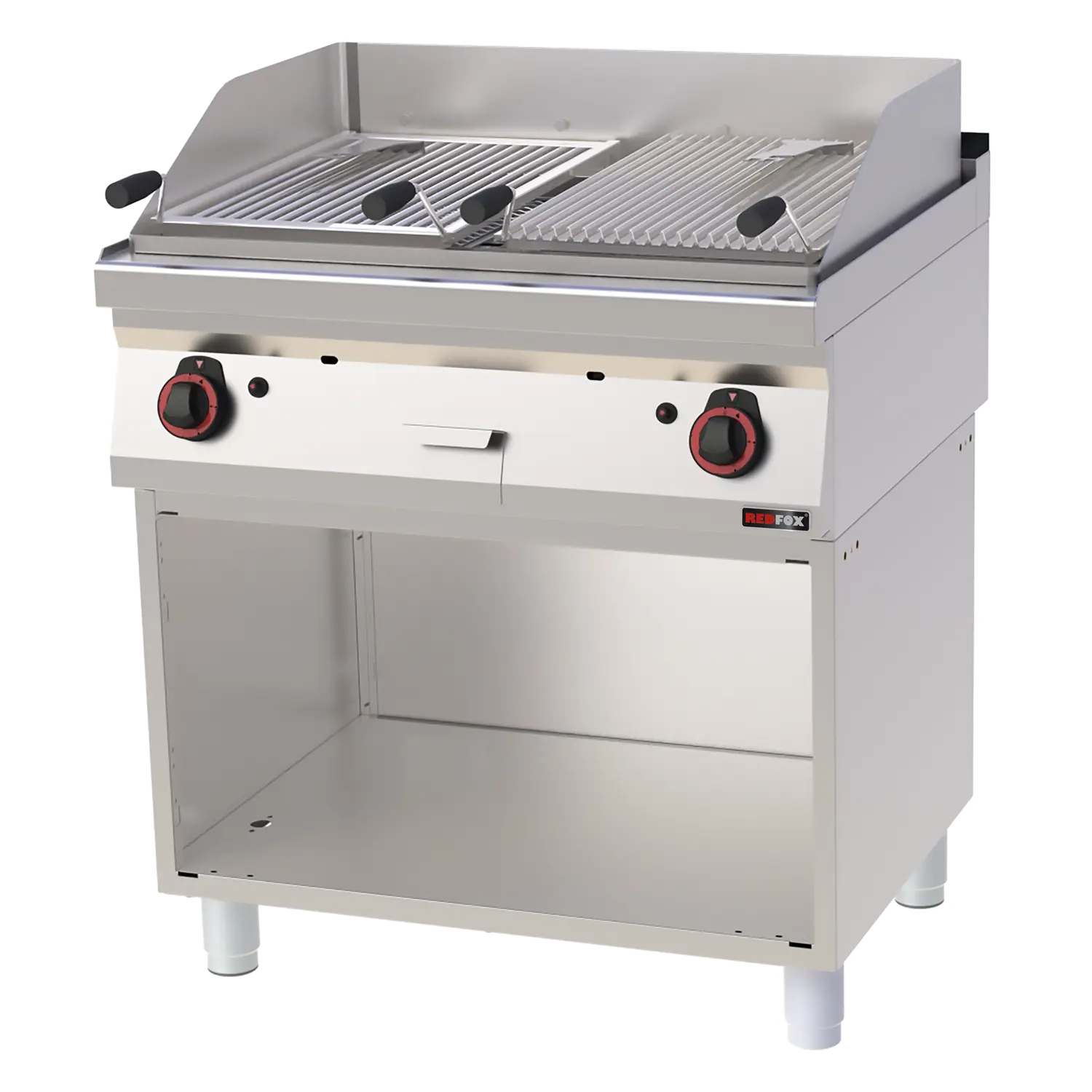 Gaasiline laavakivigrill 2 küpsetus areas 2x 52x36 peal lahtine kapp | REDFOX - GL 70/80 G