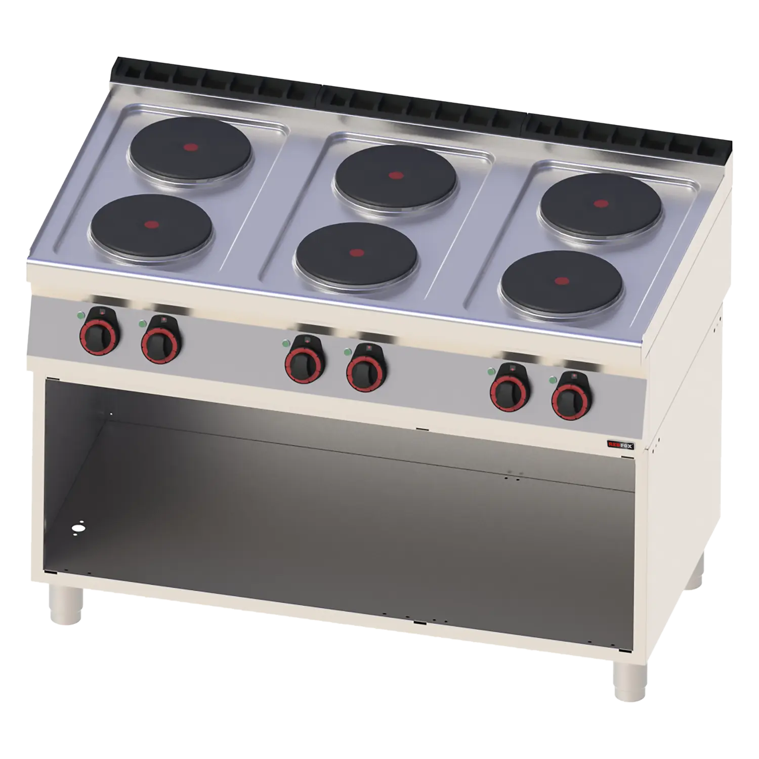 Elektripliit 6x plaat peal lahtine kapp 400 V | REDFOX - SP 70/120 E