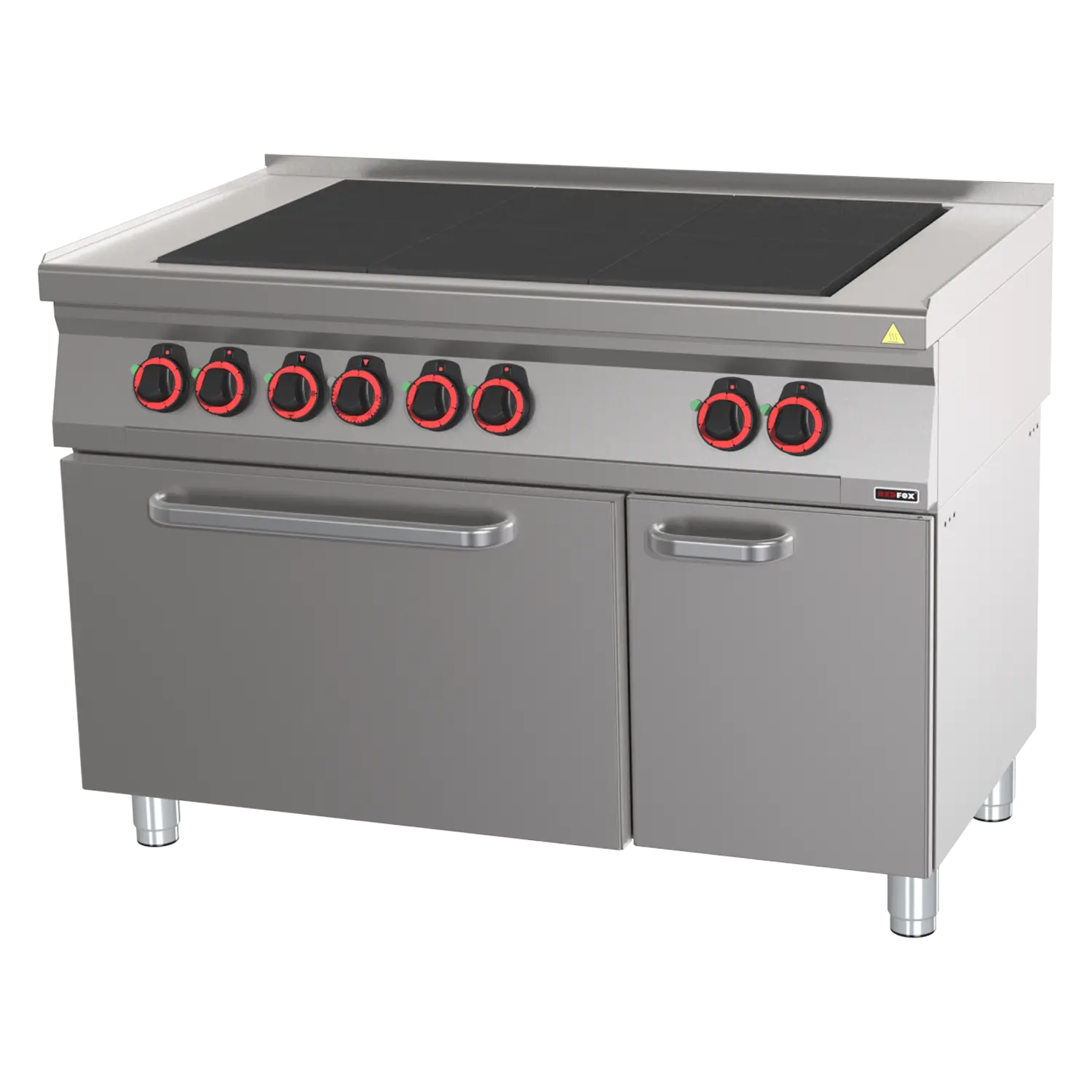 Elektripliit koos 6 massiivne top plaati koos ahi GN 2/1 | REDFOX - SPLT 70/120-21 E
