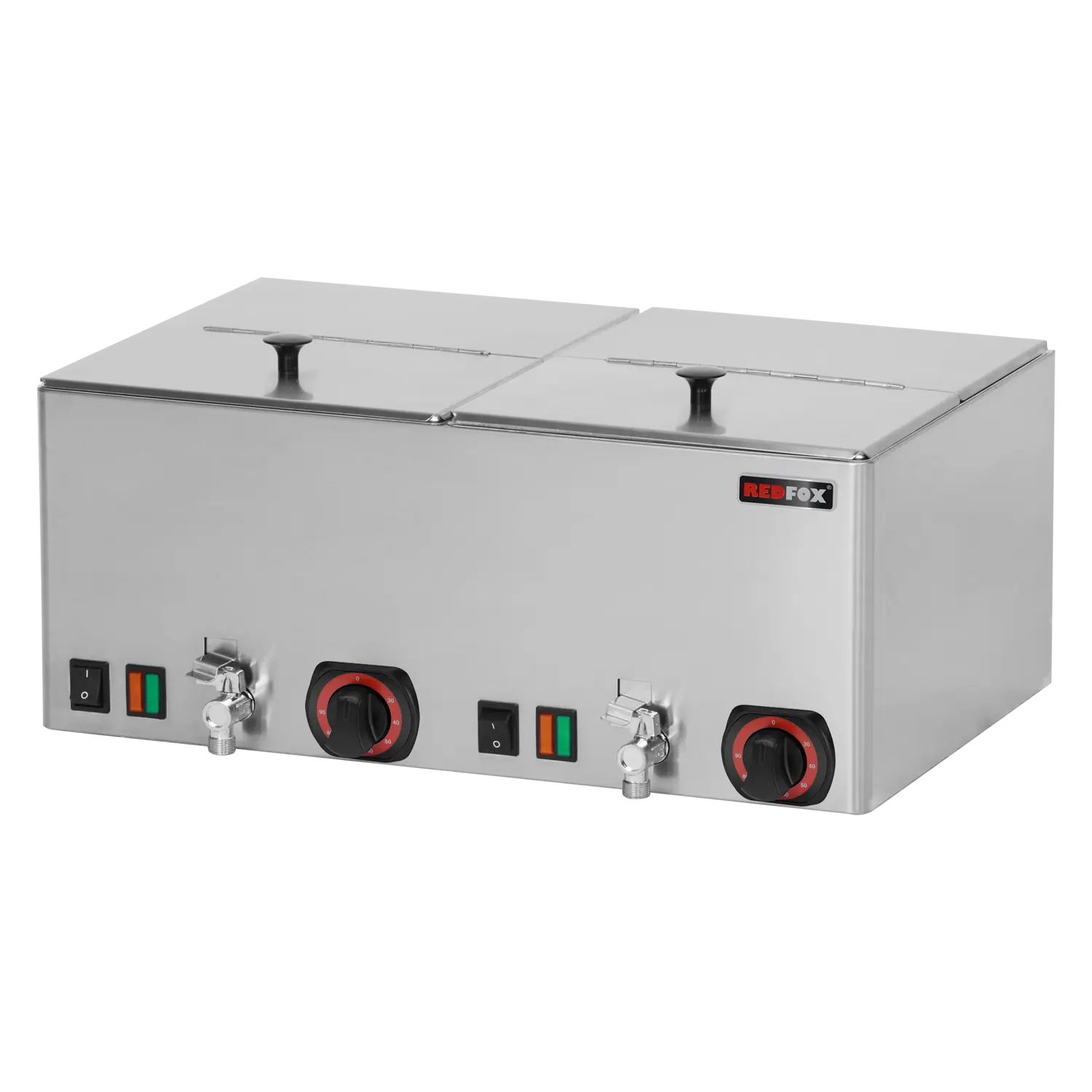 Sausage/vegetable steamer twin koos kraan 2x GN 1/2 | REDFOX - WEV 11