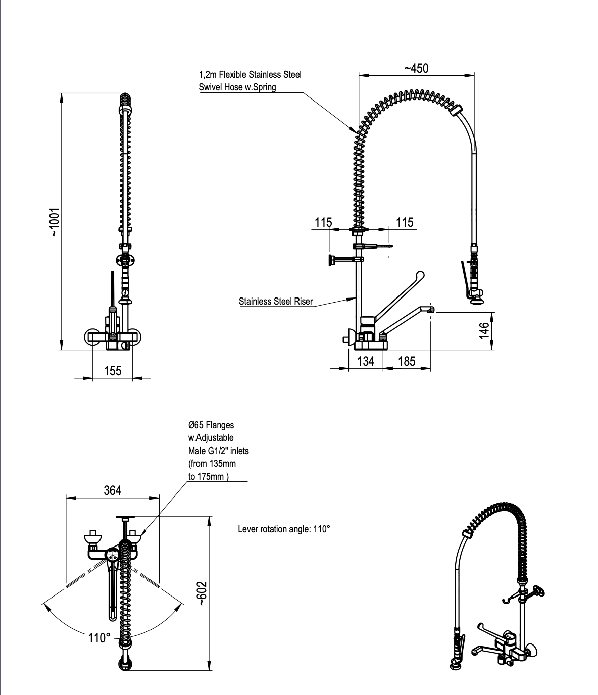 Mixing faucet with swivel nozzle 1S.2960.59.92